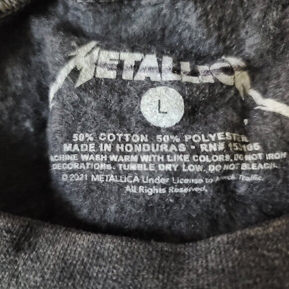 Urban Outfitters Metallica Fleece Crewneck Sweatshirt UNISEX L Black LS NWOT - Picture 3 of 5